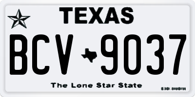 TX license plate BCV9037