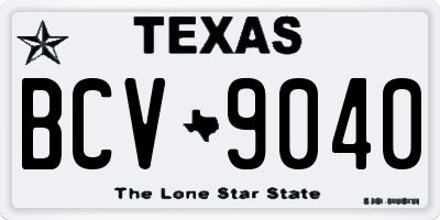 TX license plate BCV9040