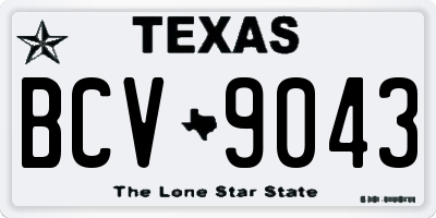 TX license plate BCV9043