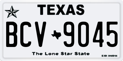TX license plate BCV9045