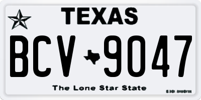 TX license plate BCV9047