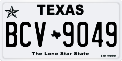 TX license plate BCV9049