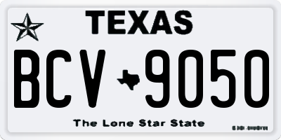 TX license plate BCV9050