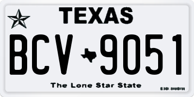 TX license plate BCV9051