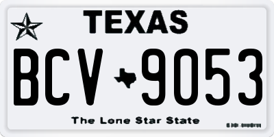 TX license plate BCV9053
