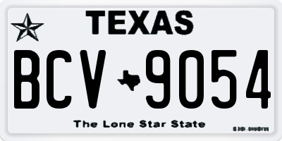 TX license plate BCV9054