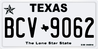 TX license plate BCV9062