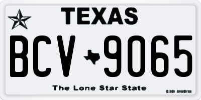 TX license plate BCV9065