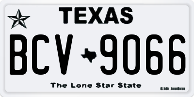 TX license plate BCV9066