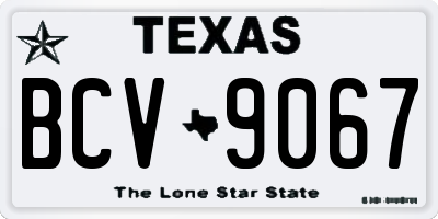 TX license plate BCV9067