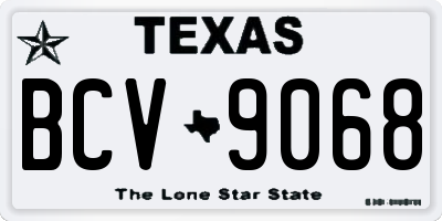 TX license plate BCV9068