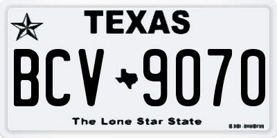 TX license plate BCV9070