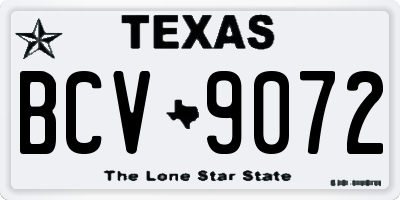 TX license plate BCV9072
