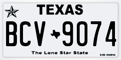 TX license plate BCV9074