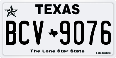 TX license plate BCV9076