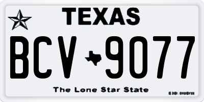 TX license plate BCV9077