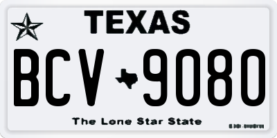 TX license plate BCV9080
