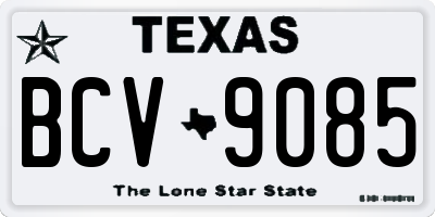 TX license plate BCV9085