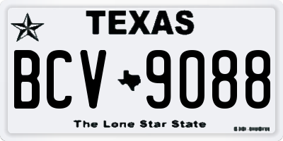 TX license plate BCV9088