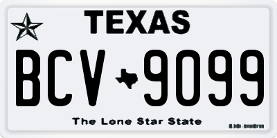TX license plate BCV9099