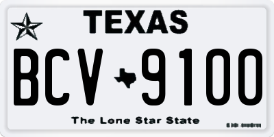 TX license plate BCV9100