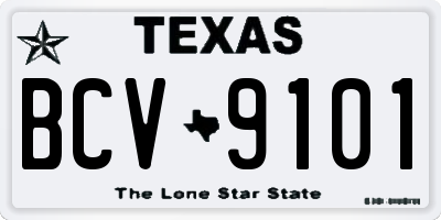 TX license plate BCV9101
