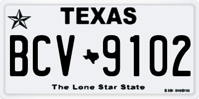 TX license plate BCV9102