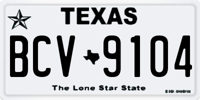 TX license plate BCV9104
