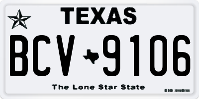 TX license plate BCV9106