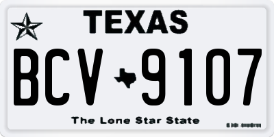 TX license plate BCV9107
