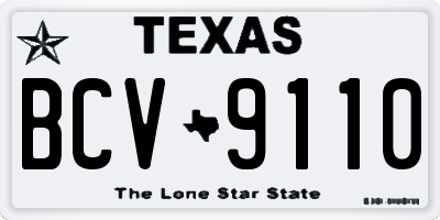TX license plate BCV9110