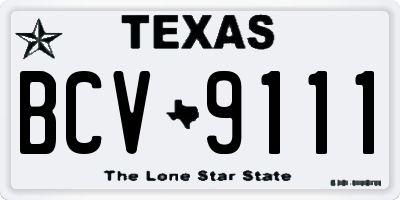 TX license plate BCV9111
