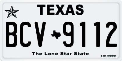 TX license plate BCV9112