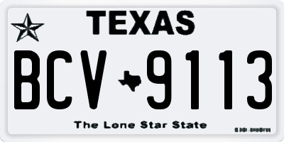 TX license plate BCV9113