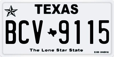 TX license plate BCV9115