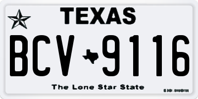 TX license plate BCV9116