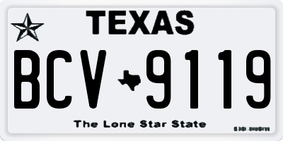 TX license plate BCV9119