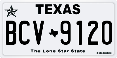 TX license plate BCV9120