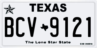 TX license plate BCV9121