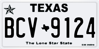 TX license plate BCV9124