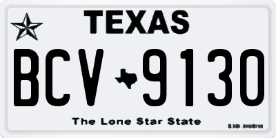 TX license plate BCV9130
