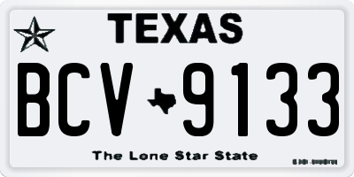 TX license plate BCV9133