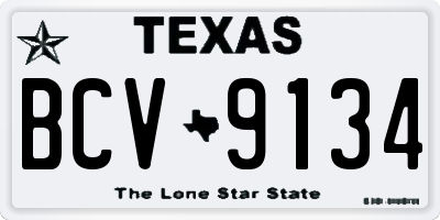 TX license plate BCV9134