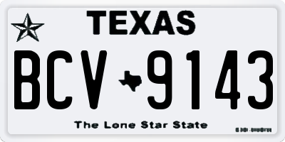 TX license plate BCV9143