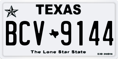 TX license plate BCV9144