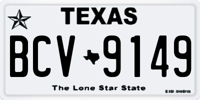 TX license plate BCV9149