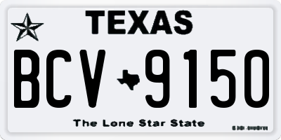 TX license plate BCV9150