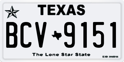 TX license plate BCV9151