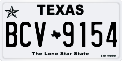 TX license plate BCV9154
