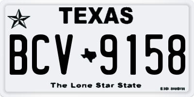 TX license plate BCV9158